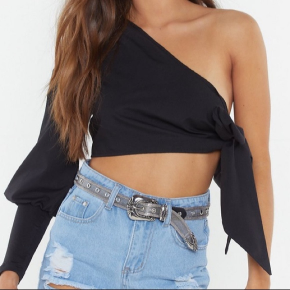 Nasty Gal black crop top